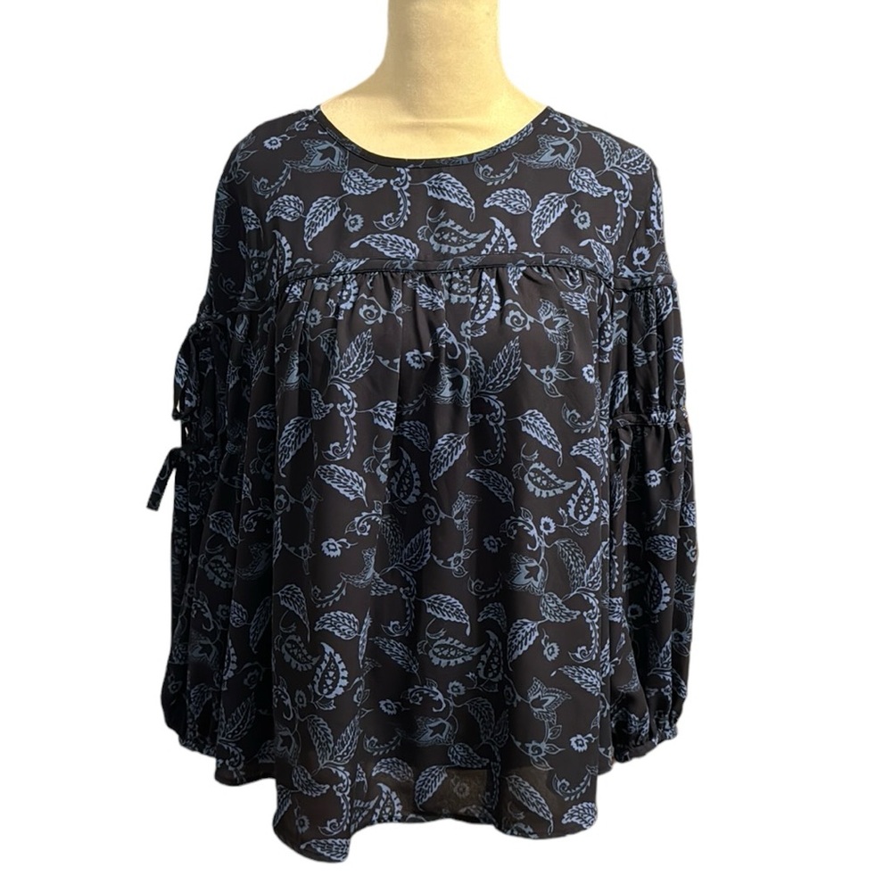 LOFT peasant boho Paisley top size small